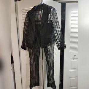 2piece Sheer Seductive Pant Suit